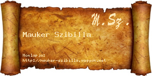 Mauker Szibilla névjegykártya